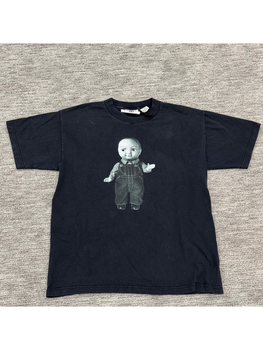 VTG 90s Y2K Lee Dungarees T Shirt Mens L Buddy Lee Doll USA Made Black